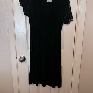 Eloquii Black Flutter Sleeve Midi Sundress